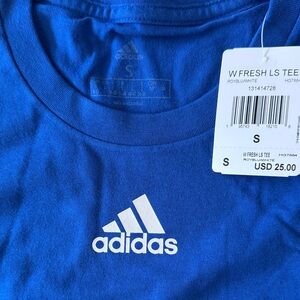 Adidas Royal Blue Tee with White Logo women’s size small NWT